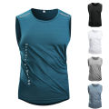 Ippolich Running Vest Summer Quick Drying Fitness Vest Reflective Breathable Elastic Sleeveless T-shirts Gym Clothing Man Sports. 