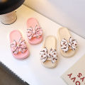 2026Summer Children's Slippers Girls Princess Non-slip Soft Sole Slippers Toddler Girl Shoes Bow Tie Slippers Flip Flops Outdoor.