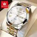 Olives Top Brand Luxury Man Wristwatch Waterproof Luminous Date Week Men Watches Stainless Steel Quartz Men's Watch. 