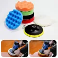 3inch Car Polishing Disc 6/7/8/11Pcs/Set Self-Adhesive Wool Wheel Polishing Pad Waxing Sponge For Car Polisher Drill Adapter. 
