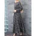 Spring Summer Female Solid Full Sleeve O-neck Casual Dress Women Bohemian Long Dress Woman Muslim Maxi Dresses.