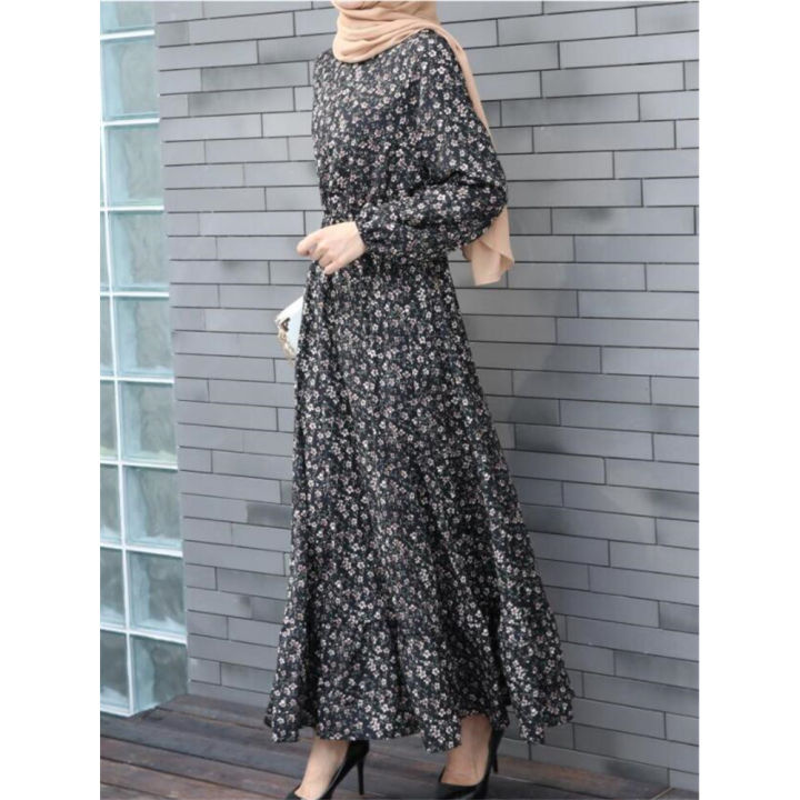 Spring%20Summer%20Female%20Solid%20Full%20Sleeve%20O-neck%20Casual%20Dress%20Women%20Bohemian%20Long%20Dress%20Woman%20Muslim%20Maxi%20Dresses%20-%20Image%206