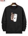 NEW TRENDY PREMIUM QUALITY WINTER COLLECTION PRINTED BLACK SWEAT SHIRT FOR MENS. 
