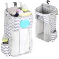 Crib Organizer Baby Crib Hanging Storage Bag Baby Clothing Caddy Organizer for Essentials Bedding Diaper Nappy Bag. 