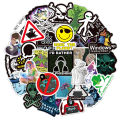 50PCS Funny Network Hacker Programming Stickers Fun Cartoon IT Engineer Computer Sticker Luggage Laptop Guitar Phone Decals. 