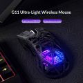 FURYCUBE G11 Tri-Mode Wireless Mouse PAW3311 Lightweight Honeycomb Design RGB Backlit Gaming Mouse For PC Gamer. 