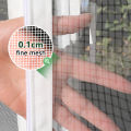 White Zipper Window Mesh Screen Set Self-Adhesive Hook and Loop Installation Invisible Breathable PP Nano Anti-Insect Net.