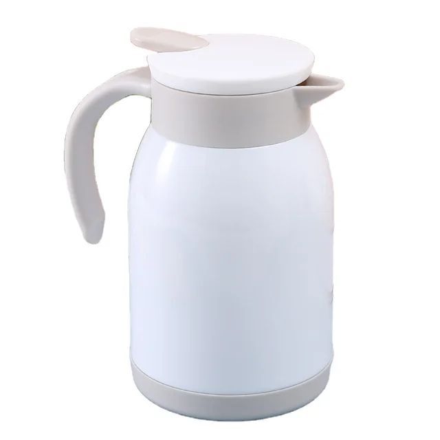 Thermos, Vacuum Flask, Thermos Coffee Thermos 2L, 304 Stainless Steel Double-Wall Vacuum Insulated Coffee Pot Thermos, For Hot Water In Office, Hotel And Restaurant, With Handle And Spo