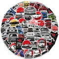 50PCS Japan JDM Racing Car Anime Graffiti Sticker  Laptop Motorcycle Car Skateboard Waterproof Decal Kids Toy Gift Sticker. 