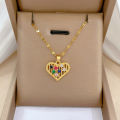 Trendy Heart Stainless Steel Zirconia Necklaces For Women Girls Love Gold Color Metal Necklace Party Birthday Daily Jewelry.