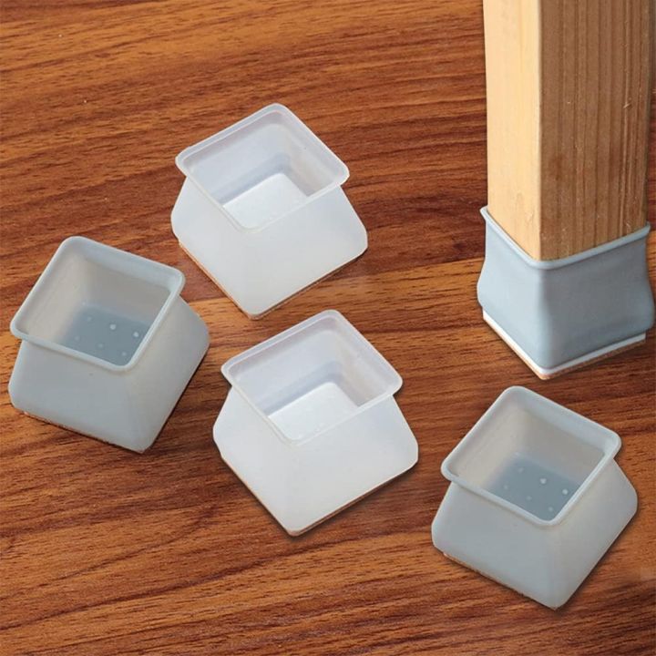 4 Pcs Square Chair Leg Caps – Anti-Slip Furniture Floor Protectors