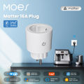 MOES Smart Plug Matter Wi-Fi Socket 16A Smart Timer Outlet Power Monitor Support TUYA   Homekit Work With  Home Alexa. 