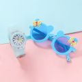 1 Cute CHILDREN'S Quartz Watch and CHILDREN'S Sunglasses Sunshade Sunblock Children's Sunglasses Bow Cartoon Girl Toy Glasses. 