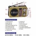 WAXIBA MULTIFUNCTION WIRELESS RADIO AM/FM/SW 3 BAND RADIO XB-891BT. 