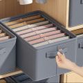 stackable clothes 6 Grids Wardrobe Organizer, Clothes, shirts pants Washable Jeans Compartment Storage Box, Clothes Drawer Mesh Separation Box, Portable Foldable Closet. 