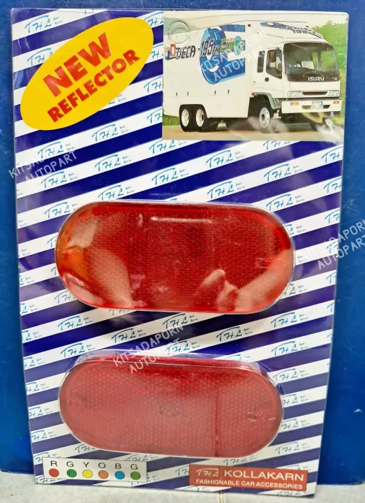 1%20Set%20(2%20Pieces)!!%20Reflective%20Ruby,%20Oval,%20T.H.L%20Brand,%20Size%202*4.5%20Inches,%20Screw-On%20Type.%20-%20Image%204