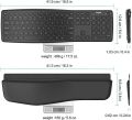 Arteck HB 323 Universal Wave Ergonomic Keyboard with Palm Rest Multi-Device Full Size Wireless Bluetooth Keyboard for Windows, Android, Computer Desktop Laptop Surface Tablet Smartphone. 