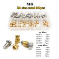 Brass Copper Embed Insert Nut Screw Kit Set M1.4M1.6 M2 M2.5 M3 M4 M5 M6 for Heat Melt Injection 3D Print Twill Knurled Thread. 