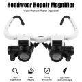 Head Mount Magnifying Glass 8x 15x 23x For Electronics Watch Repair Dual-Lens Eye Loupe Magnifier LED Lights Glasses Magnifier. 