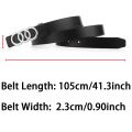 1pc New Women's Belt Fashion Silver Three Circle Buckle Belt Versatile Personalized PU Leather Belt Paired With Jeans Lady Belt.