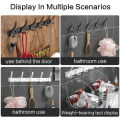 YUNJIEYA Black white Folding Robe Hooks Towel Hanger Nail Wall Rack Hooks Coat Clothes Holder for Bathroom Kitchen Accessories. 