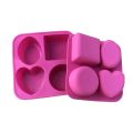 1PC 4 Cavity Soap Molds Round Oval Heart Square Shape Handmade Soap Cake Baking Mold Soap Making Tools Color Random. 