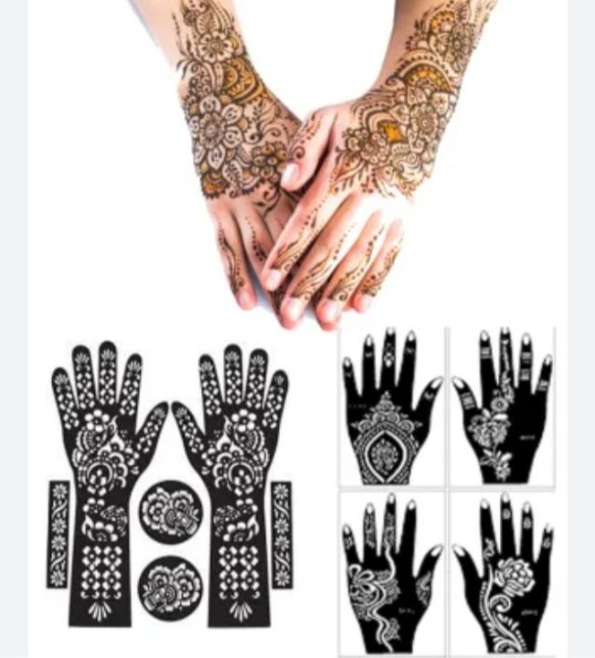 Premium%20Henna%20Tattoo%20Stencils%20Set%20of%204%20-%20Elegant%20Indian%20Style%20Body%20Art%20Design%20Templates%20for%20Mehndi,%20Temporary%20Tattoos,%20Self-Adhesive%20-%20Image%203