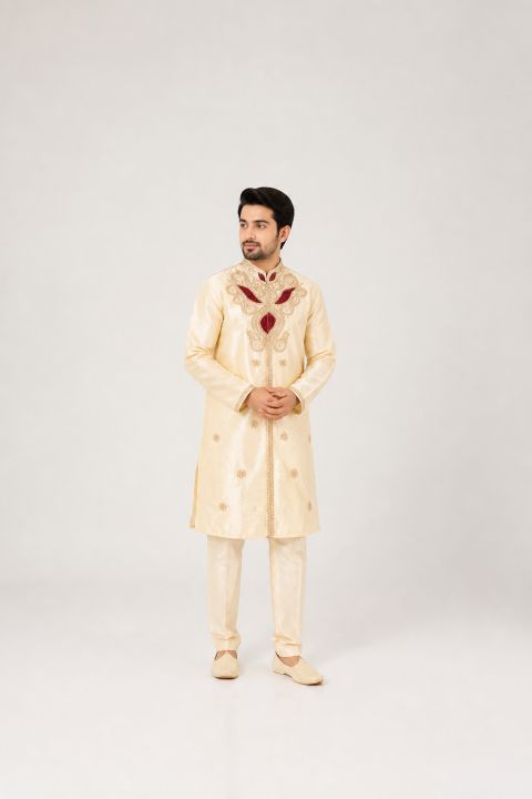 Men's New Wedding Ceremony Special Panjabi Serowani Sets - Comfortable to Wear in All Seasons and Occasions