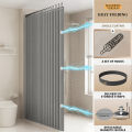 Fashionable Foldable Double-Sided Magnetic Shower Curtain Thick Fabric Home Decor Shower Partition Curtain for Bathroom Decor.