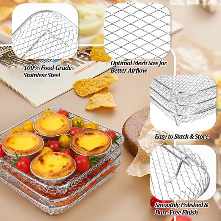 Stainless%20Steel%20Air%20Fryer%20Baking%20Grilling%20Rack%20with%20Air%20Fryer%20Paper%20Oven%20Barbecue%20Bracket%20%20Food%20Baking%20Cooking%20Frying%20Basket%20-%20Image%203