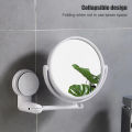 Wall Mirror Folding Arm Extend Bathroom Mirror Without Drill Swivel Bathroom Mirror Suction Arm Double Side Cosmetic Makeup.