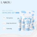 Deep Hydration Milk Skincare Set Softening Serum Gentle Eye Cream Radiant Moisturizing Glowing Trio. 