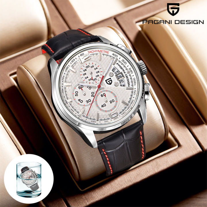 PAGANI DESIGN New Fashion Quartz Watch Waterproof Sports Retro Leather  Multi functional Timing Code Watches for Man