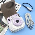Marble PU Leather Bag For FUJIFILM instax mini 11 / 9 / 8 Camera Full Body Protective Shell Case with Strap. 