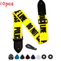 10Pcs Soft Guitar Strap With 3 Pick Holders, Strap Button Headstock Adaptor, 1 Pair Strap Locks and 5 Guitar Picks Set.