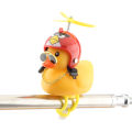 Motorcycle Accessories Cute Duck with Propeller Helmet Broken Wind Rubber Duck Toy Car Bicycle Small Yellow Duck Decor Ornaments. 