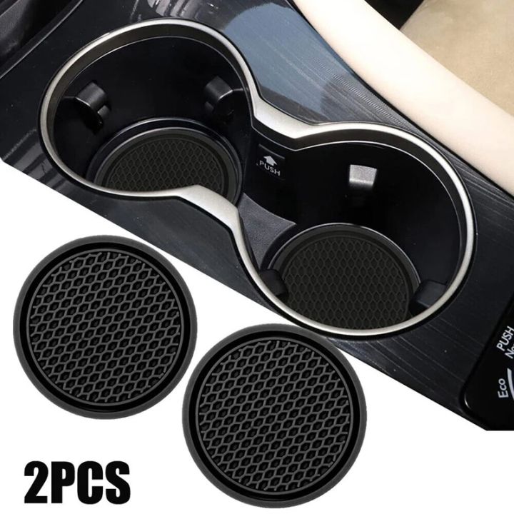 1/2 pcs/set black car auto cup holder anti slip insert coasters pads interior accessories universal fits perfectly for most cups