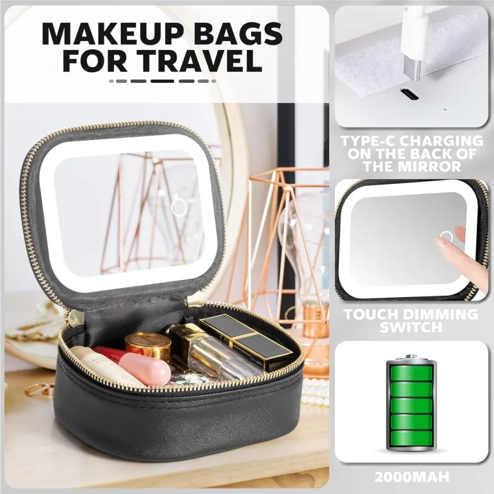 Mini%20Makeup%20Bag%20with%20Led%20Mirror%20Small%20Travel%20Cosmetic%20Organizer%203%20Light%20Adjustable%20Brightness%20for%20Women%20Portable%20Train%20Toiletry%20-%20Image%202