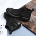 Winter Leather Men Ankle Boots with Fur High Quanlity Man Chelsea Boots Outdoor Casual Shoes No-slip High Top Male Work Shoes. 