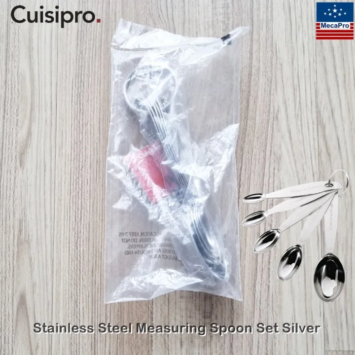 Cuisipro®Stainless steel measuring spoon set silver stainless steel measuring spoon set 5 PCs 1/8, 1/4, 1tsp and 1tbsp