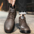 Winter Men Boots Outdoor Leather Ankle Boots Lightweight High Top Casual Boots Designer Male Work Boots Classic Handmade Boots. 