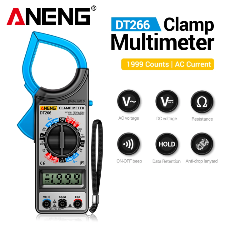 ANENG DT266-8 1999 Counts Digital Multimeters Resistance Ohmmeter 1000A ...