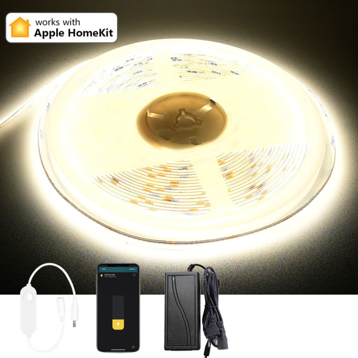 5m 10m Homekit WiFi COB LED Strip Super Bright 24V Warm White Natural Dimmable Flexible Ceiling Room Kitchen Cabinet Lighting