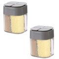 4in1 Camping Seasoning Shaker Multi-Purpose Spice Jar with Lid 4-Compartment For Outdoor BBQ Cooking Salt Pepper Storage Box.