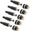 DC Male Jack and Female Socket Round Combo Pack - 2.1mm - Set of 10Pcs / 5Pair | Convenient Power Connectors for Various Applications.