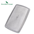 Boundless Voyage Titanium Square Dinner Plate Camping Tableware Serving Plate for Steak, Pasta, Pizza, Appetizer Ti1149T. 