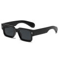 Fashion Retro Thick Leg Square Frame Sunglasses Men Women Popular Brand Small Frame Rice Nail Sun Glasses Black Yellow Glasses. 