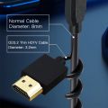 Ultra Thin HDTV Cable OD 3.2mm 4K@60hz Light-weight Portable 1FT Short Thin Flexible Thin HDMI 2.0 Coiled. 
