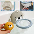 Baby Bath Toys Floating Animal Otter Hippo Seal Kid Bathroom Shower Basketball Hoop Game Children Swimming Pool Water Play Gift. 