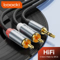 Toocki 3.5mm RCA Cable Jack to 2RCA Aux Audio Cable for Smartphone TV Box  RCA Splitter Aux Wire for Home Theater Speaker. 